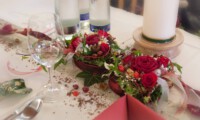 Gasthof Brunnlechner Tischdekoration Hochzeitfeier